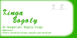 kinga bogoly business card